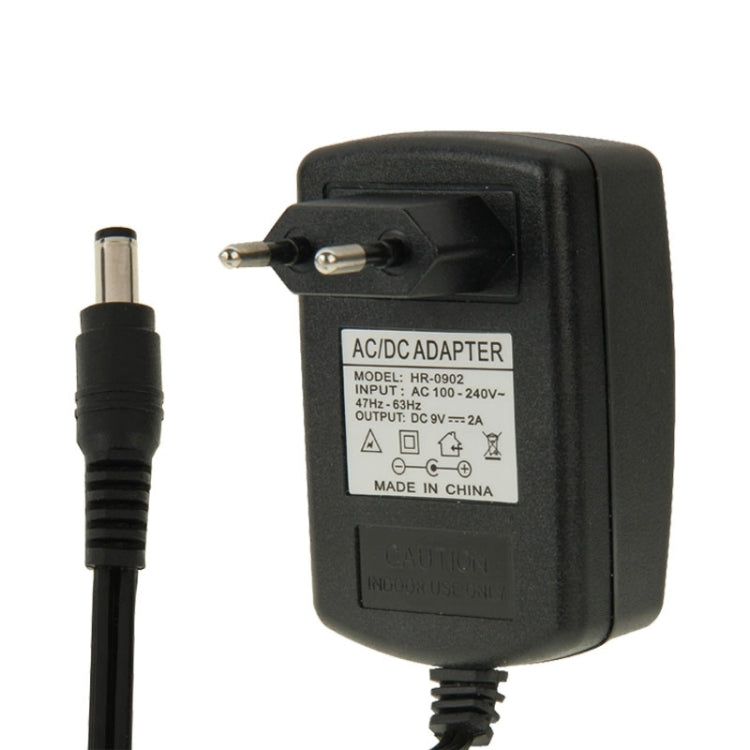 Adaptateur secteur prise EU de haute qualité AC 100-240V vers DC 9V 2A, embouts : 5,5 x 2,1 mm, longueur du câble : 1 m, prise EU DC 9V 2A