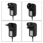 Adaptateur secteur 4 en 1 prise EU + US + UK + AU AC 100-240V vers DC 12V 3A, embouts : 5,5 x 2,1 mm, longueur du câble : environ 1,2 m, prises EU+US+UK+AU