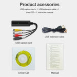 Clé USB d'acquisition et d'édition vidéo (Easy CAP), supporte les formats de compression MPEG-1/MPEG-2, puce : MA2106, DC60, puce EM2860, puce MA2106