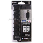 Hub USB 2.0 à 7 ports, répartiteur USB haute vitesse 480Mbps avec interrupteur ON/OFF / 7 LED, 7 ports (blanc), 7 ports (noir)