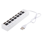 Hub USB 2.0 à 7 ports, répartiteur USB haute vitesse 480Mbps avec interrupteur ON/OFF / 7 LED, 7 ports (blanc), 7 ports (noir)