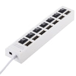 Hub USB 2.0 à 7 ports, répartiteur USB haute vitesse 480Mbps avec interrupteur ON/OFF / 7 LED, 7 ports (blanc), 7 ports (noir)