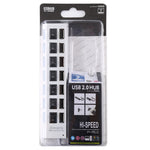 Hub USB 2.0 à 7 ports, répartiteur USB haute vitesse 480Mbps avec interrupteur ON/OFF / 7 LED, 7 ports (blanc), 7 ports (noir)