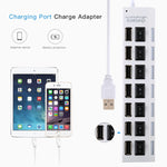 Hub USB 2.0 à 7 ports, répartiteur USB haute vitesse 480Mbps avec interrupteur ON/OFF / 7 LED, 7 ports (blanc), 7 ports (noir)