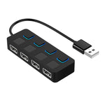 Hub USB 2.0 à 4 ports avec 4 interrupteurs, 4 ports avec 4 interrupteurs (noir), 4 ports avec 4 interrupteurs (blanc)