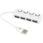 Hub USB 2.0 à 4 ports avec 4 interrupteurs, 4 ports avec 4 interrupteurs (noir), 4 ports avec 4 interrupteurs (blanc)