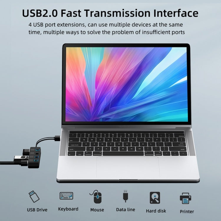 Hub USB 2.0 à 4 ports avec 4 interrupteurs, 4 ports avec 4 interrupteurs (noir), 4 ports avec 4 interrupteurs (blanc)