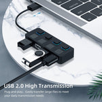 Hub USB 2.0 à 4 ports avec 4 interrupteurs, 4 ports avec 4 interrupteurs (noir), 4 ports avec 4 interrupteurs (blanc)
