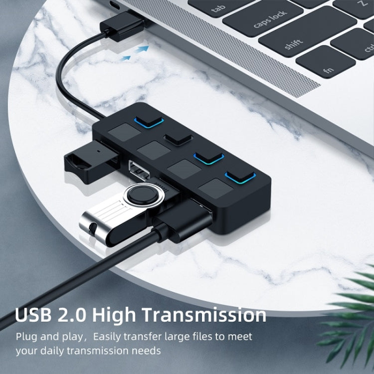 Hub USB 2.0 à 4 ports avec 4 interrupteurs, 4 ports avec 4 interrupteurs (noir), 4 ports avec 4 interrupteurs (blanc)