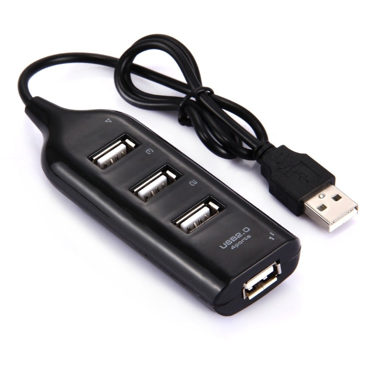 Hub USB 2.0 à 4 ports, longueur du câble : 30 cm, 4 ports (noir), 4 ports (blanc)