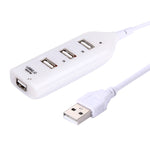 Hub USB 2.0 à 4 ports, longueur du câble : 30 cm, 4 ports (noir), 4 ports (blanc)