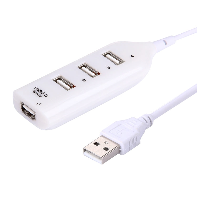 Hub USB 2.0 à 4 ports, longueur du câble : 30 cm, 4 ports (noir), 4 ports (blanc)