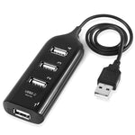 Hub USB 2.0 à 4 ports, longueur du câble : 30 cm, 4 ports (noir), 4 ports (blanc)