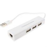 Carte adaptateur réseau USB 1 port avec hub USB 3 ports vers RJ45 femelle Ethernet LAN, USB 2.0