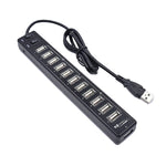 Hub USB 2.0 à 12 ports, adapté pour ordinateur portable / netbook