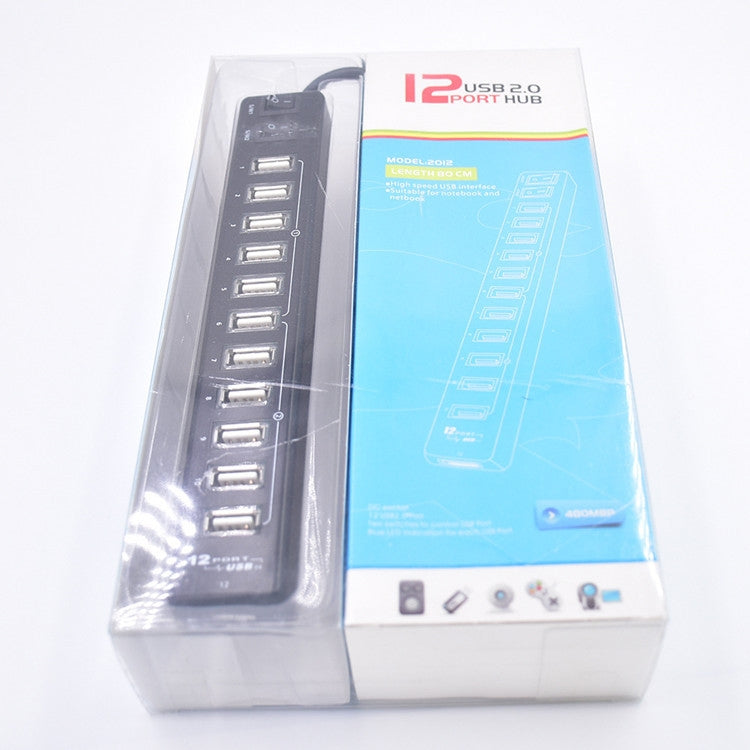 Hub USB 2.0 à 12 ports, adapté pour ordinateur portable / netbook