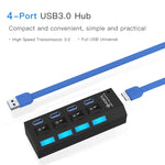 Hub USB 3.0 à 4 ports, super vitesse 5Gbps, plug and play, support 1TB, 4 ports (noir), 4 ports (blanc)