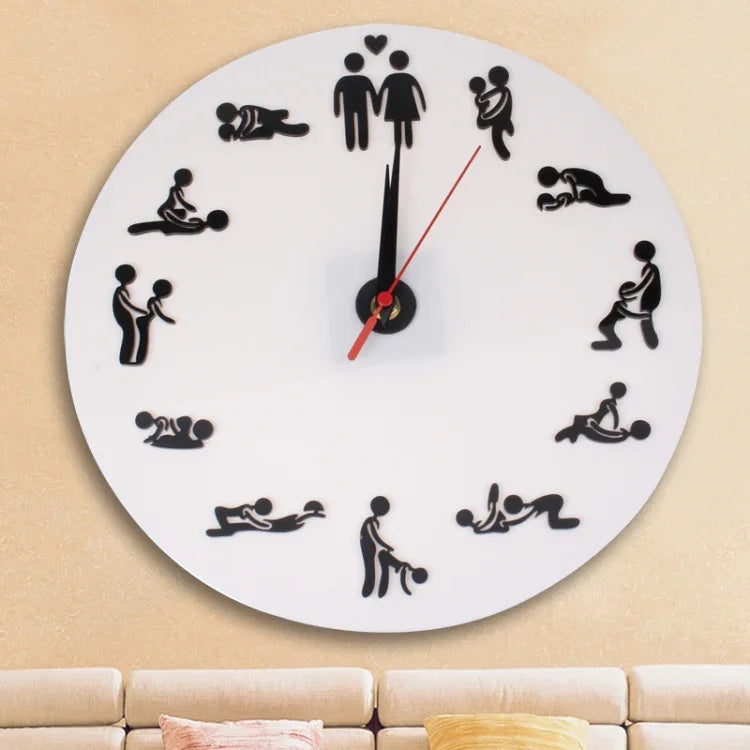 Horloge des positions sexuelles / Horloge murale fantaisie pour adultes, Horloge des positions sexuelles