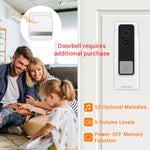B10 Sonnette 52 Carillons 110dB Récepteur de Sonnette Faible Consommation Outils de Porte de Maison, Prise US, AC 90-260V, B10 Noir Prise US, B10 Blanc Prise US