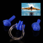 Set pince-nez en silicone souple et bouchons d’oreilles, couleur aléatoire, set bouchons d’oreilles (bleu)