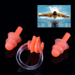 Set pince-nez en silicone souple et bouchons d’oreilles, couleur aléatoire, set bouchons d’oreilles (bleu)