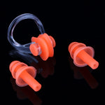 Set pince-nez en silicone souple et bouchons d’oreilles, couleur aléatoire, set bouchons d’oreilles (bleu)