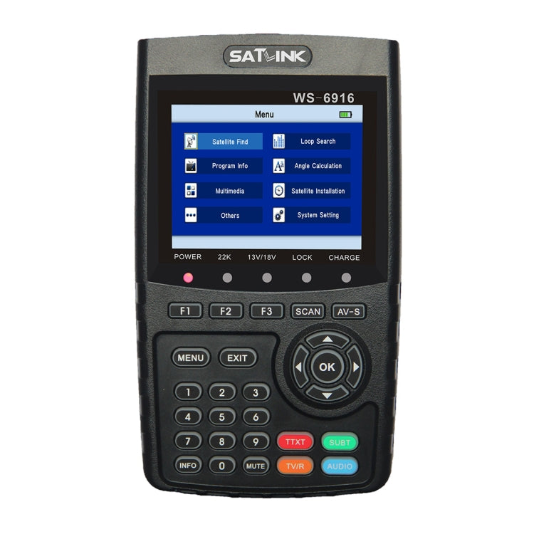 SATLINK WS6916 Mesureur de Signal Satellite Numérique, Écran LCD TFT 3,5 pouces, Support DVB-S / S2, MPEG-2 / MPEG-4, WS6916