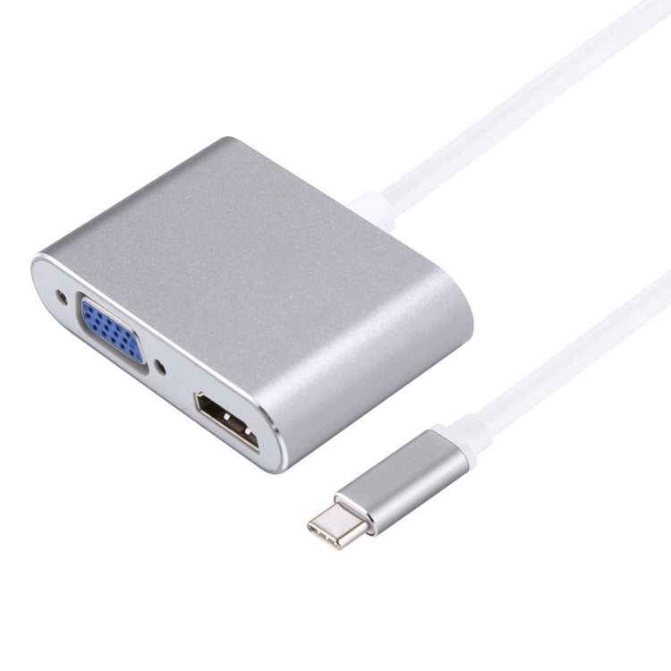 Adaptateur répartiteur 2 en 1 VGA & HDMI femelle vers USB-C / Type-C mâle, VGA+HDMI