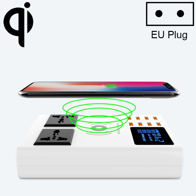 YC-CDA10W Chargeur sans fil 10 W multi-ports USB intelligent avec affichage numérique à charge rapide, prise britannique, SAS1048A, SAS1048B, SAS1048C