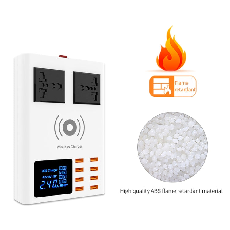 YC-CDA10W Chargeur sans fil 10 W multi-ports USB intelligent avec affichage numérique à charge rapide, prise britannique, SAS1048A, SAS1048B, SAS1048C