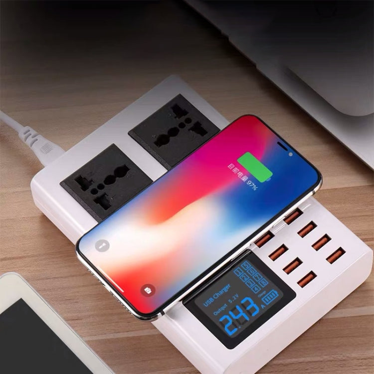YC-CDA10W Chargeur sans fil 10 W multi-ports USB intelligent avec affichage numérique à charge rapide, prise britannique, SAS1048A, SAS1048B, SAS1048C
