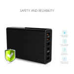 Chargeur USB VEDFUN TurboCube D620 à six ports Quick Charge 3.0 + technologie SDDC, Prises EU/US/UK