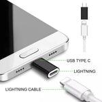 Adaptateur femelle 8 broches vers mâle USB-C / Type-C à coque métallique