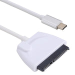 Câble adaptateur convertisseur USB-C / Type-C vers disque dur SATA 22 broches, longueur totale : environ 23 cm