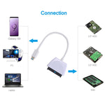 Câble adaptateur convertisseur USB-C / Type-C vers disque dur SATA 22 broches, longueur totale : environ 23 cm