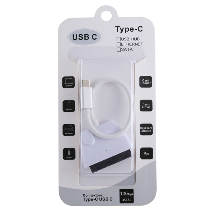 Câble adaptateur convertisseur USB-C / Type-C vers disque dur SATA 22 broches, longueur totale : environ 23 cm