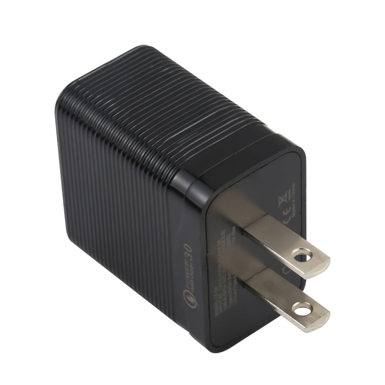 Chargeur de voyage rapide LZ-728 QC 3.0 USB + PD 20W USB-C / Type-C, prise US