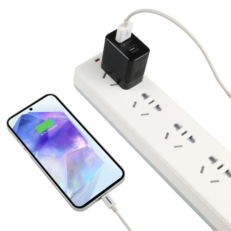 Chargeur de voyage rapide LZ-728 QC 3.0 USB + PD 20W USB-C / Type-C, prise US