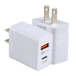 Chargeur de voyage rapide LZ-728 QC 3.0 USB + PD 20W USB-C / Type-C, prise US