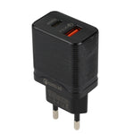 Chargeur de voyage rapide LZ-728 QC 3.0 USB + PD 20W USB-C / Type-C, prise EU