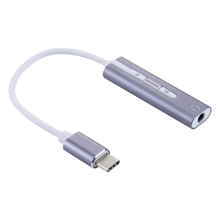 Carte son externe USB-C / Type-C avec coque en aluminium, prise jack 3,5 mm, voix magique HIFI 7.1 canaux, adaptateur convertisseur sans pilote, port USB Type-C gris, port USB Type-C argent, port USB Type-C noir