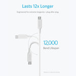 Câble de données certifié MFI ANKER 3 en 1 8 broches + Micro USB + USB-C / Type-C