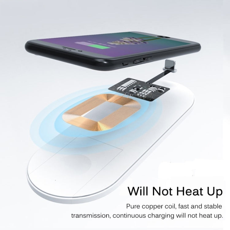 Récepteur de charge sans fil standard Qi 5V 800mA avec port USB-C / Type-C, pour téléphones Type-C