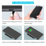 Récepteur de charge sans fil standard Qi 5V 800mA avec port USB-C / Type-C, pour téléphones Type-C