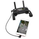 Câble adaptateur de données Micro USB vers USB-C/Type-C de 30 cm pour radiocommandes DJI Mavic Pro et Spark, smartphones et tablettes.