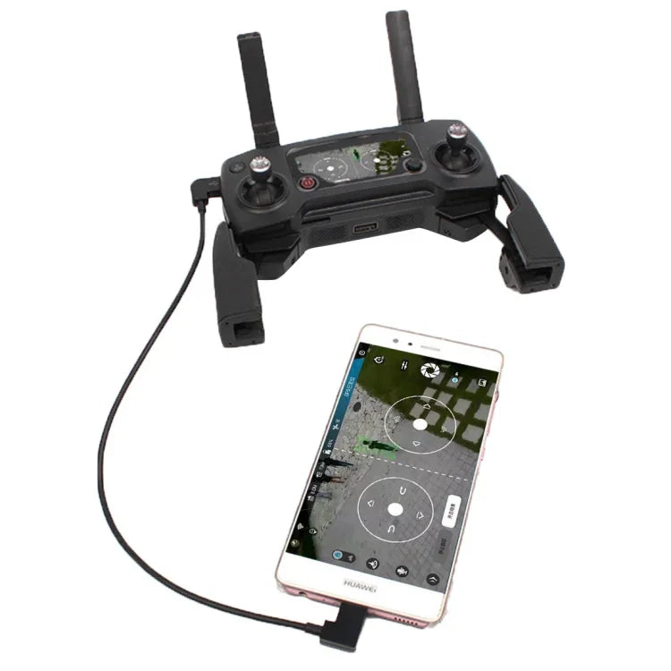 Câble adaptateur de données Micro USB vers USB-C/Type-C de 30 cm pour radiocommandes DJI Mavic Pro et Spark, smartphones et tablettes.