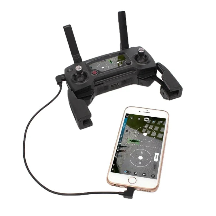 Câble de données convertisseur micro USB vers 8 broches de 30 cm pour radiocommandes DJI Mavic Pro, Spark, Mavic 2 Pro et Mavic 2 Zoom, iPhone et iPad.