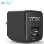 Chargeur mural Vinsic double USB 12W 5V 2.4A, adaptateur chargeur USB