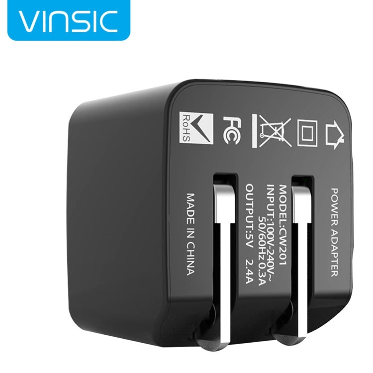 Chargeur mural Vinsic double USB 12W 5V 2.4A, adaptateur chargeur USB