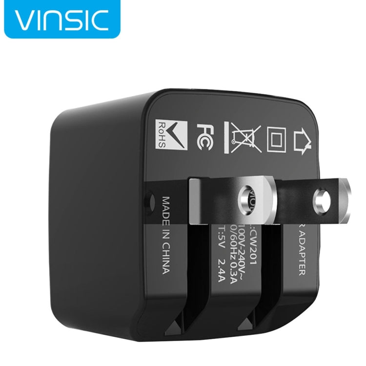 Chargeur mural Vinsic double USB 12W 5V 2.4A, adaptateur chargeur USB